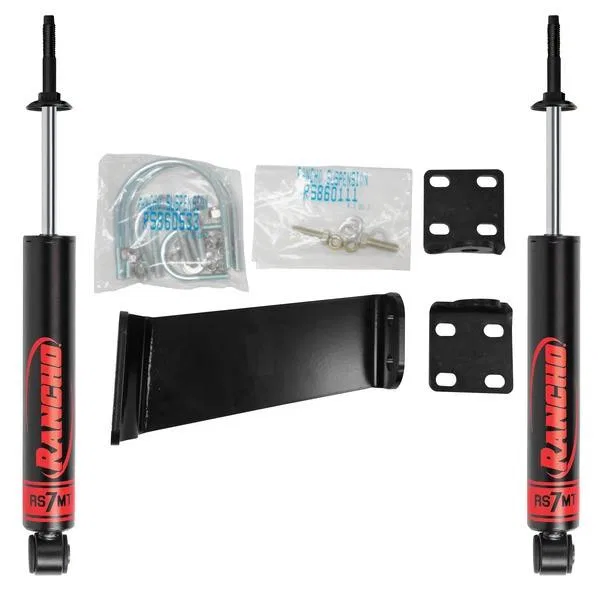 RS98517 – RANCHO Steering Stabilizer, Steel Dual With 2 Steering Stabilizers/ Steering Stabilizer Bracket/ Mounting H...